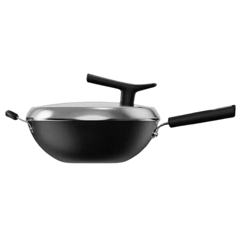 苏泊尔炒锅32cm无涂层臻铁真不锈老式铸铁可立盖FC32ZBX1