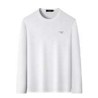 鳄鱼恤CROCODILE 男士百搭圆领打底休闲透气长袖T恤男