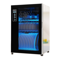 洛滑消毒柜家用小型立式不锈钢紫外线高温烘干免沥水碗筷消毒柜_98升守护2号-三层-高温-紫外线-负离子-可调节温度