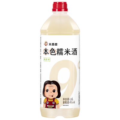 米婆婆9度微醺1.6L大瓶装本色糯米酒自然发酵孝感米酒汁清酒醪糟汁