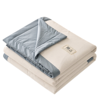 华北昶隆 全棉纯色双拼夏被 白拼蓝/套