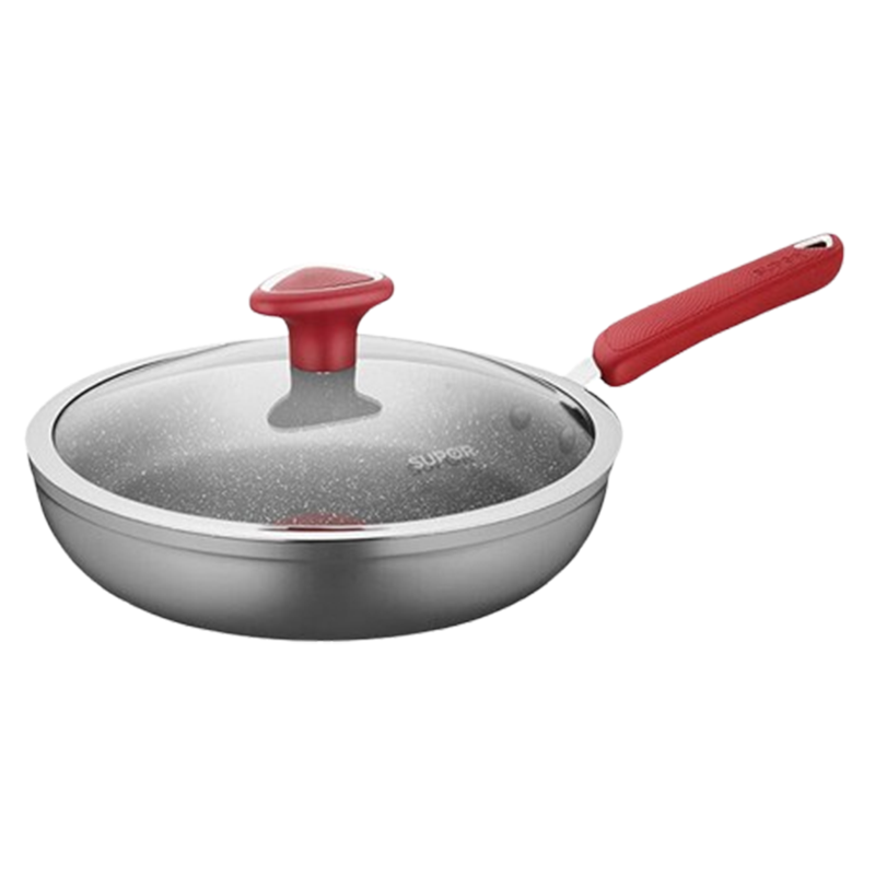 苏泊尔煎锅26cm不粘锅火红点聚油煎锅电磁炉燃气通用PJ26W8