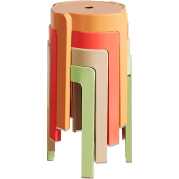 昇恒轩 塑料凳子可叠放家用加厚凳子现代简约网红餐桌板凳风车凳简约椅子4把装