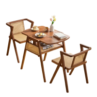 阳台茶桌椅组合休闲藤编椅一桌二椅迷你小茶桌庭院露台户外三件套茶几