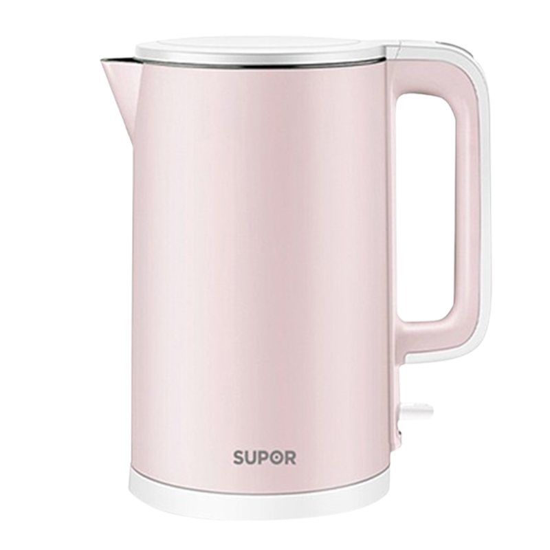 苏泊尔电水壶1.5L全钢双层防烫304不锈钢烧水壶SW-15S02A