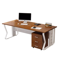 奇桄烁职员桌含活动柜1.4m金橡木色/组