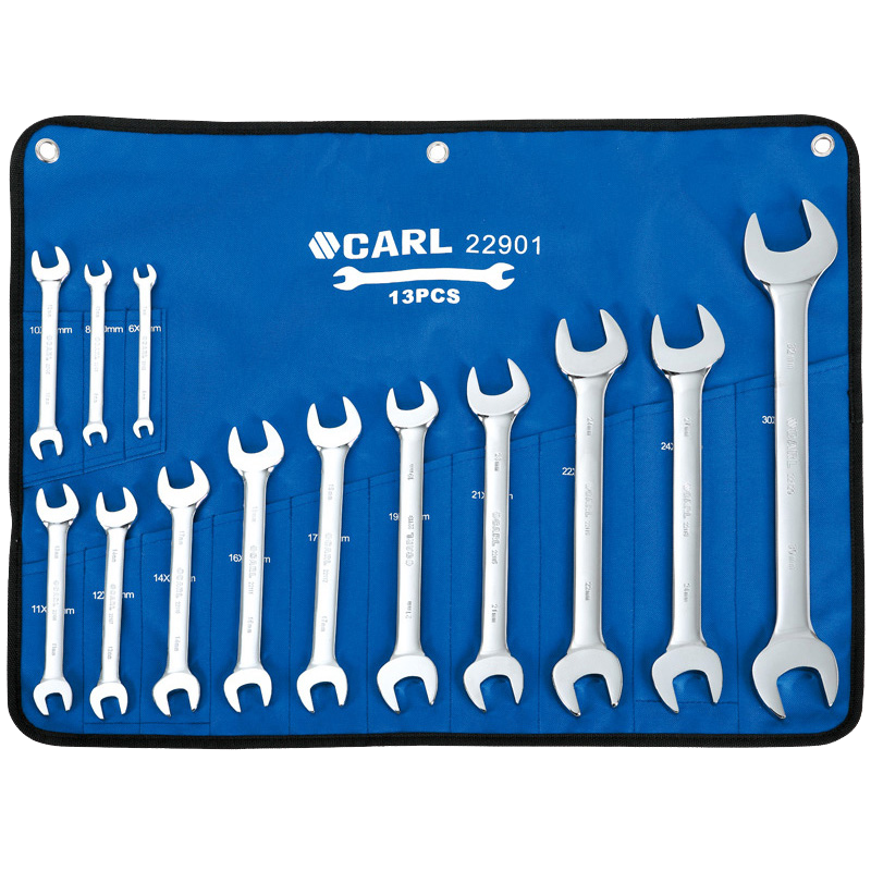 卡尔 航空级全抛光双开口扳手组套
