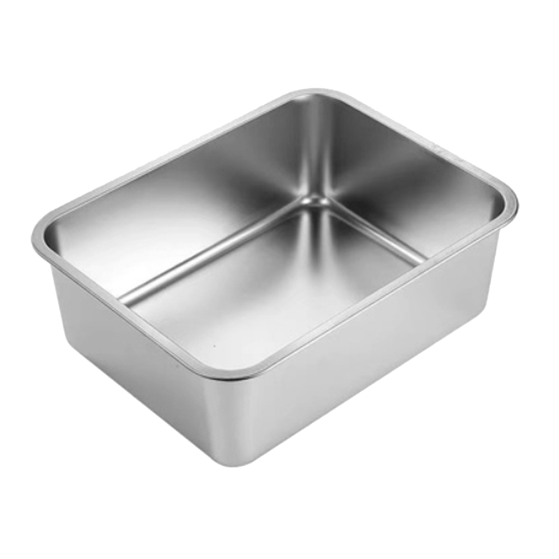 瓦图 不锈钢方盆带盖 菜盆加深托盘 60*40*10cm 个