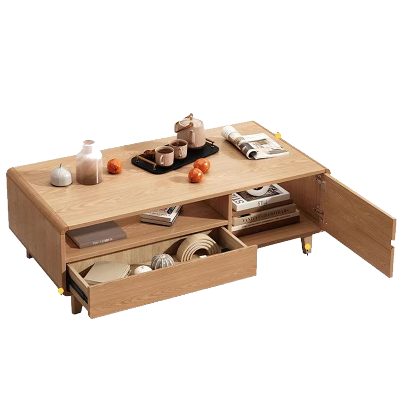 阿斯卡利圆角茶几小户型简约现代原木风客厅家用木腿