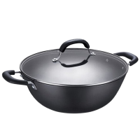 苏泊尔炒锅34cm铸铁双耳无涂层深型耐磨铁锅FC34Y1