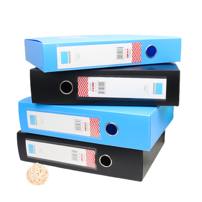 悠米 耐用型PP档案盒 75mm W02006D 黑 12个装