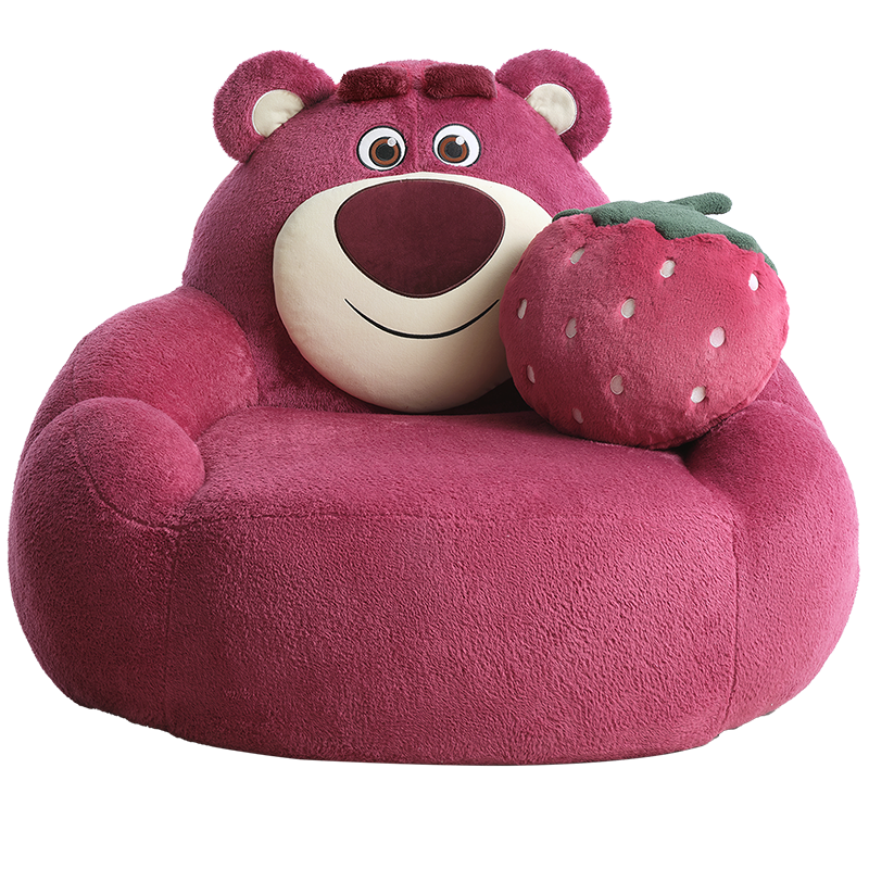 全友家居皮克斯草莓熊系列 单人布艺小沙发客厅家用休闲单椅