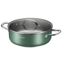 苏泊尔火锅28cm不锈钢复底燃气电磁炉锅绿色ET28AAS04-G