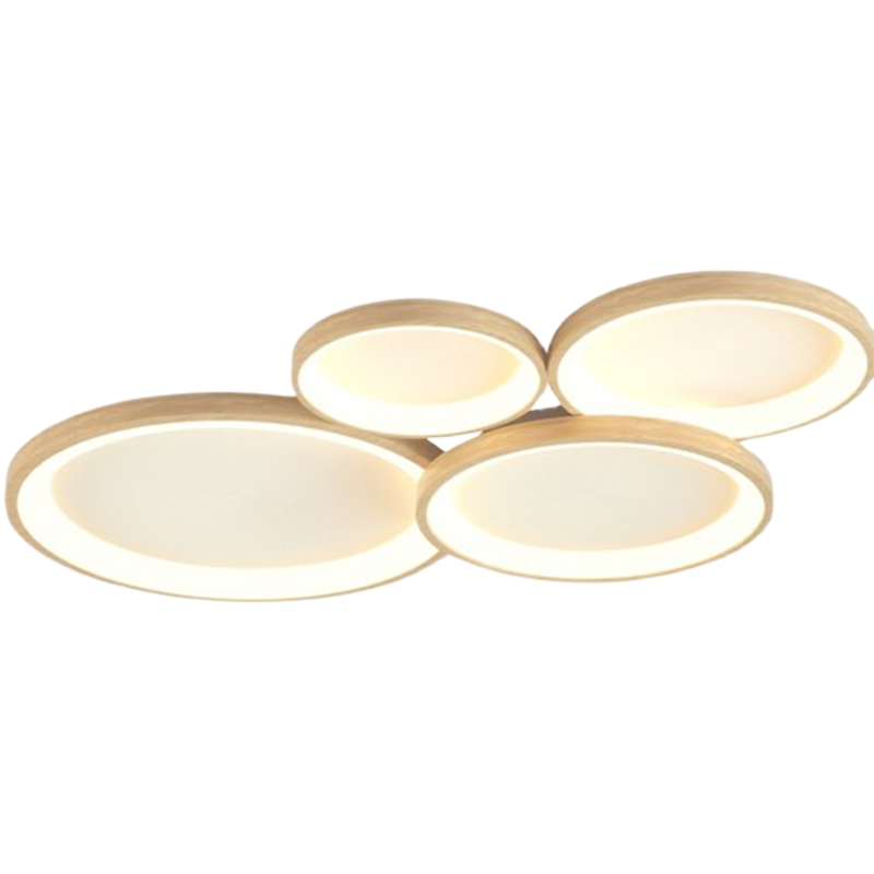 古达客厅灯简约现代大气日式原木风卧室吸顶灯全屋灯具套餐