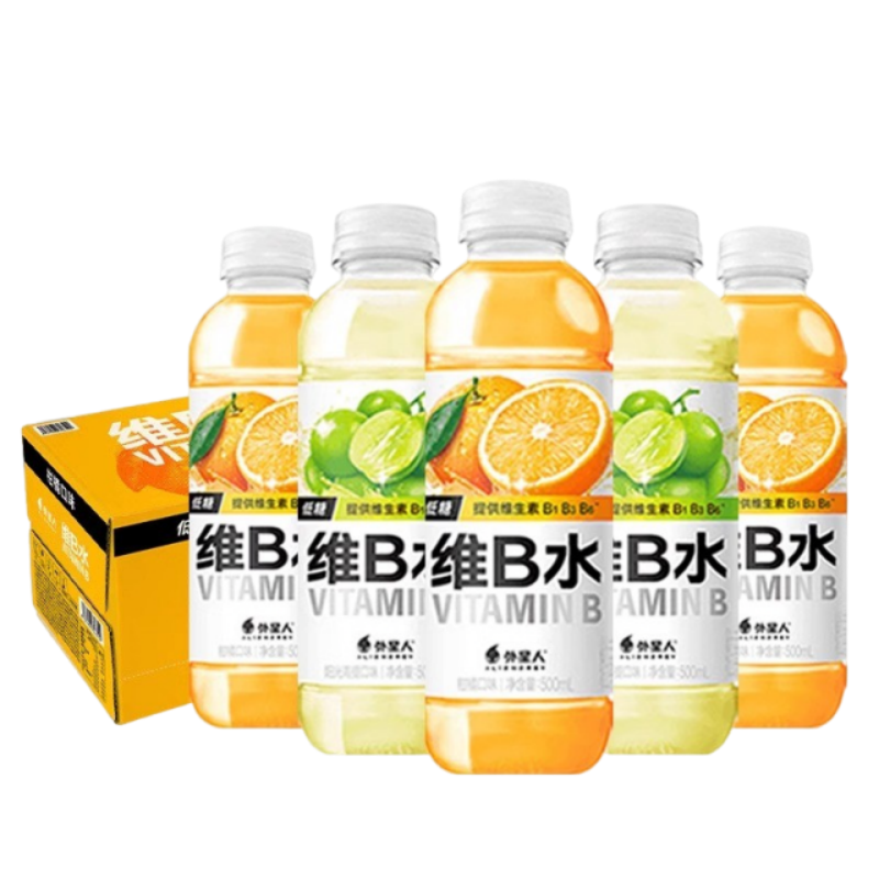 外星人维生素维B水低糖低卡柑橘阳光青提500ml整箱果味果汁饮料