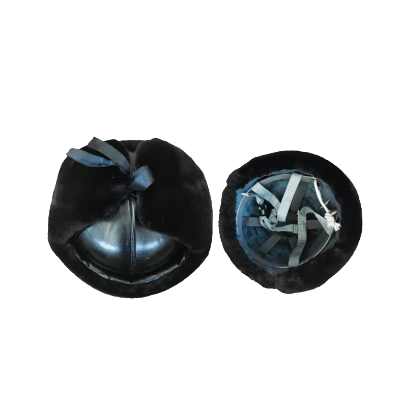 明盾冬季防寒棉黑色PU水貂绒ABS/6片安全帽