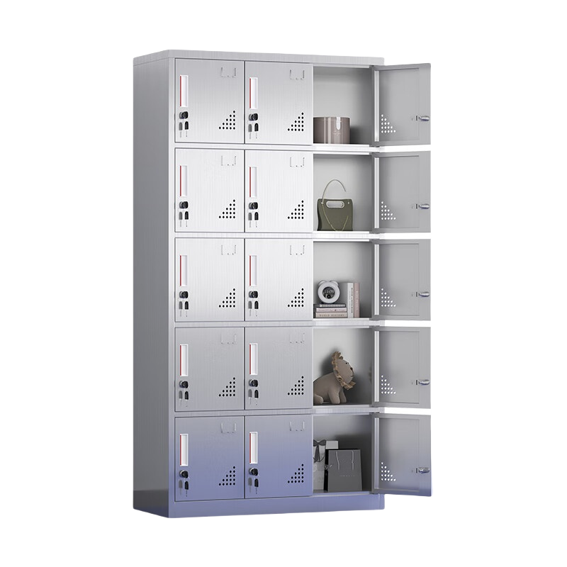 伊洛源不锈钢更衣柜304十五门台