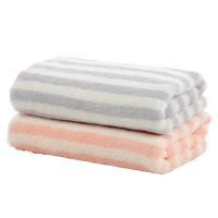 非草非木 纯棉毛巾吸水抑菌竹纤维面巾 白云条纹大毛巾 (76*34cm)(条)