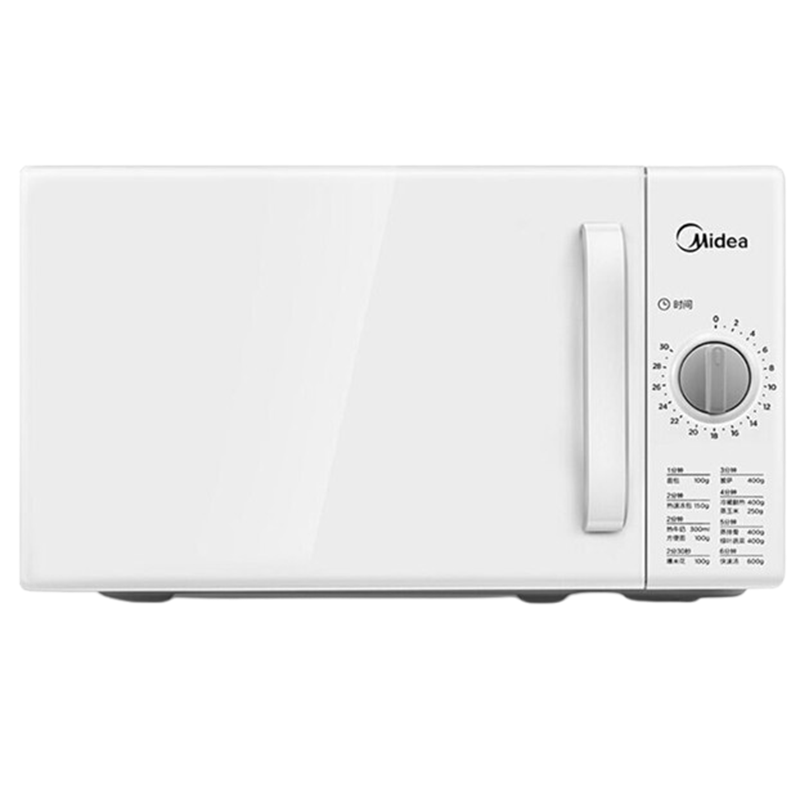 美的微波炉20L家用复古旋钮双控360°转盘式加热微波炉M100