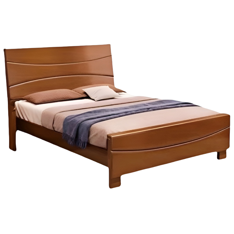 乐琪艺 实木单人床 海棠色 2000*1500*985mm 张