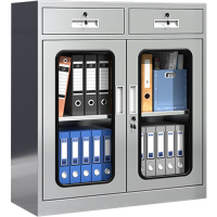 班龙玻璃文件柜二斗下节900*400*1000mm台