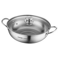 苏泊尔火锅30cm不锈钢无涂层平底防滑火锅汤锅ET30ABS03