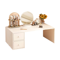 飘窗梳妆台奶油风卧室现代简约小型收纳柜带化妆镜简易少女化妆桌