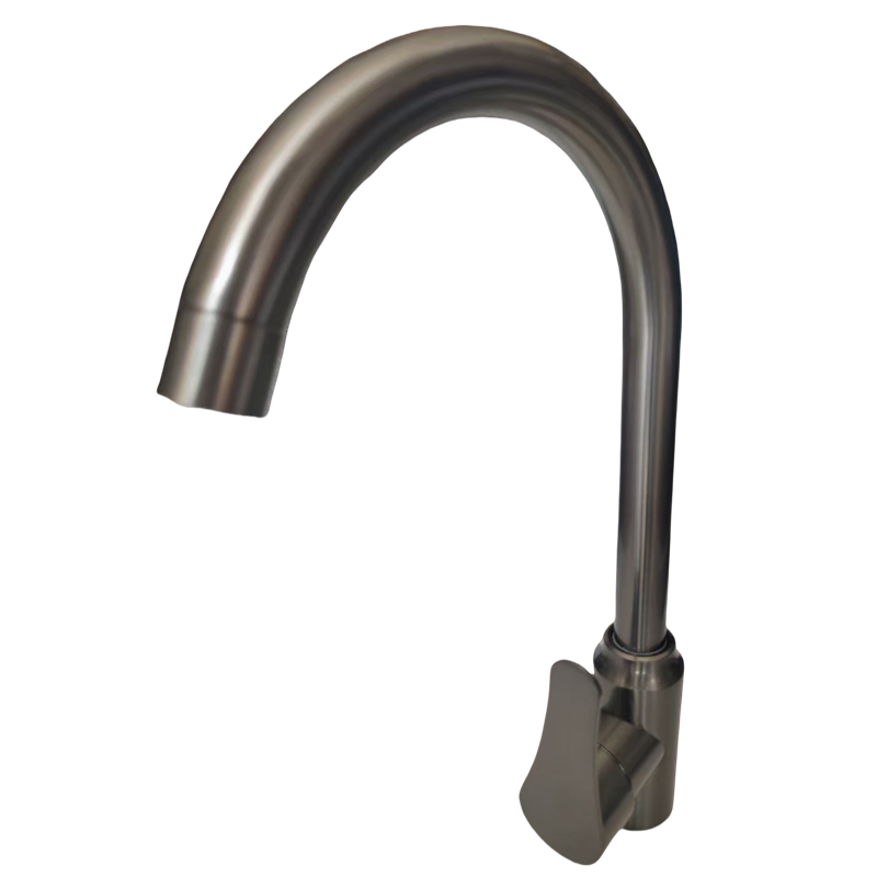 DXP 单孔冷热枪灰大弯水龙头 洗菜盆 个