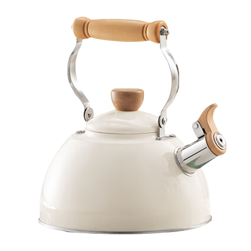 苏泊尔烧水壶2.5L复合底鸣笛不锈钢开水壶茶白ES25TS01-W