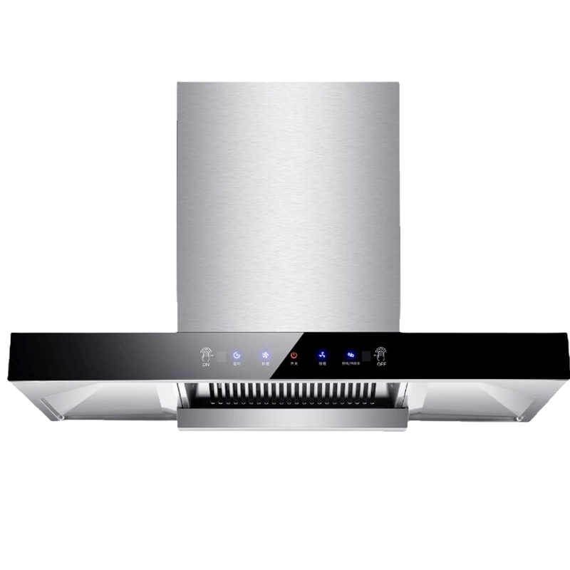 新飞油烟机家用厨房大吸力抽油烟机顶吸式大功率吸油烟机_实用款700宽38系触摸体感自行安装