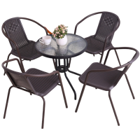 鑫龙悦 洽谈桌椅 1桌4椅80cm 套