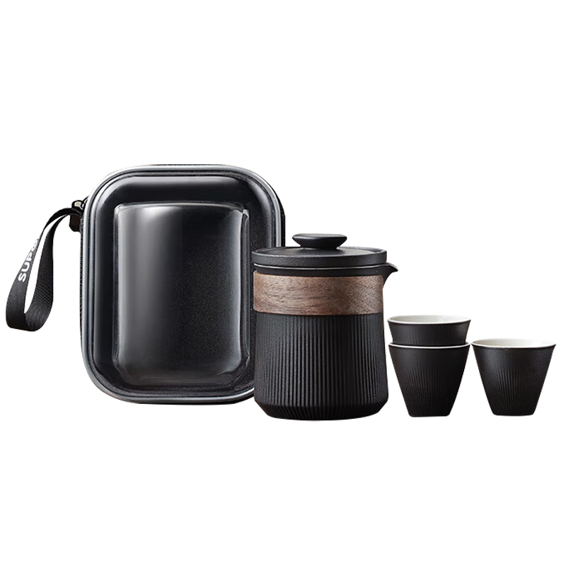 苏泊尔茶具套装六件套玄墨便携喝茶杯具套装TK23024E