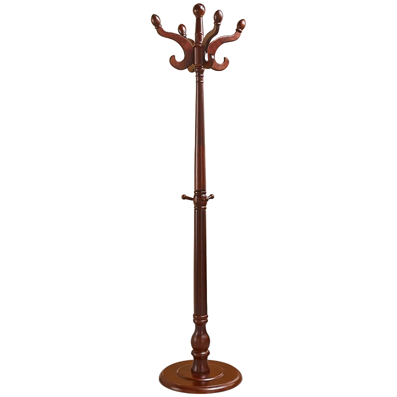 实木落地衣帽架卧室衣架木质立式酒店创意现代办公室简约房间加粗衣帽架 180*42cm 个