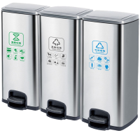 鑫鲲洋 不锈钢垃圾桶 30L*3 个