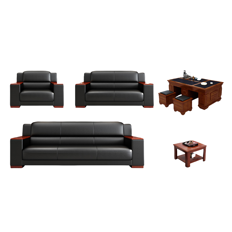 悦兴诚接待沙发206*84*93cm(1+2+3)+功夫茶几+方茶几套
