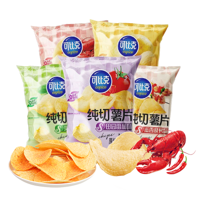 可比克纯切薯片30g*10袋新品解馋膨化追剧零食大礼包休闲食品