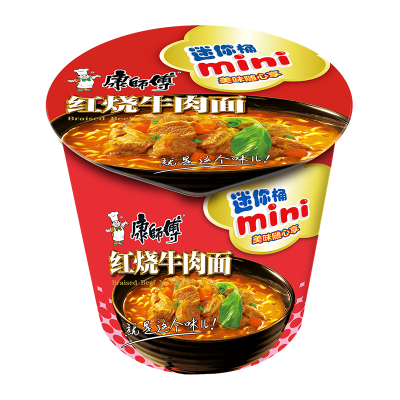 康师傅方便面迷你桶12杯装红烧香辣牛肉面香菇炖鸡泡面经典香辣袋装泡面