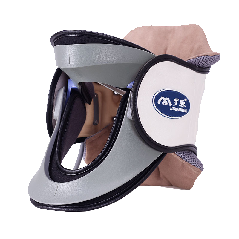 罗脉LMJ-C02升级款颈椎牵引器家用颈托 护颈仪颈托 颈椎支撑固定器 酒红色款