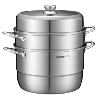 苏泊尔蒸锅34cm三层复底304不锈钢蒸锅EZ34YAS01
