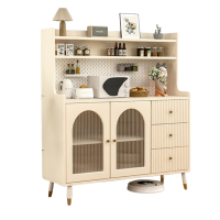 芊怡(QIANYI)奶油风简约现代木餐边柜靠墙一体客厅储物收纳边柜茶水柜备餐柜