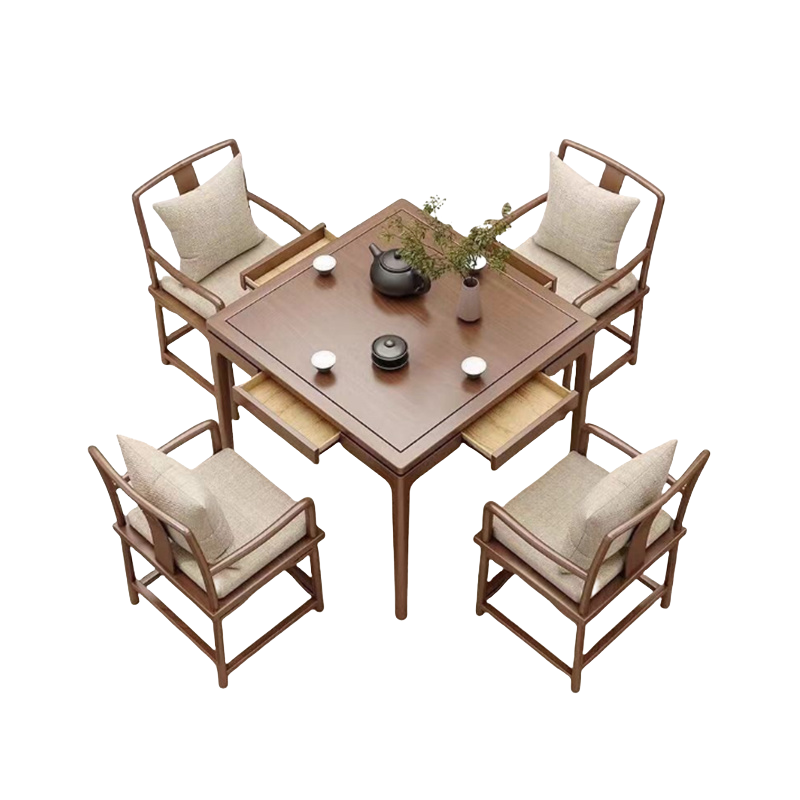 枢泽 榆木餐桌 一桌四椅90cm 套