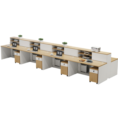 烁恒屏风工位八人位含柜套