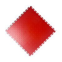 先围 PVC工业地板拼接 红色钢板纹 片