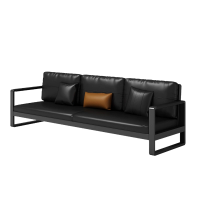 班龙排椅沙发三人黑色张