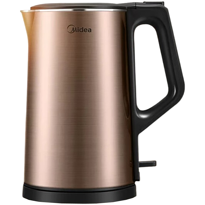 美的电热水壶1.7L双层隔热防烫不锈钢电热壶MK-SH17E312