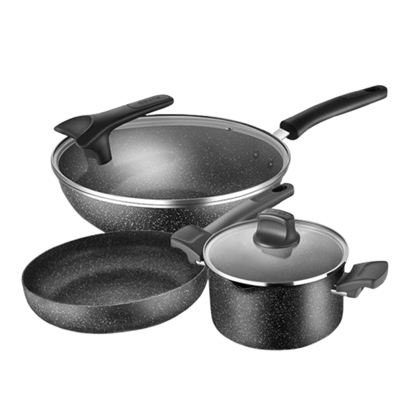 苏泊尔套装三件套星星石色不粘炒锅煎锅平底锅TP2128E