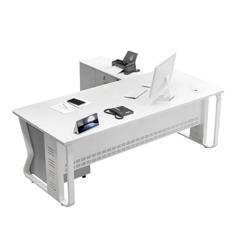 奇桄烁电脑桌含活动柜+侧柜2.2m白/组