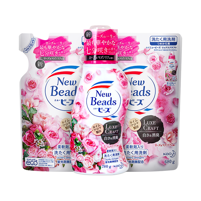 kao 花王玫瑰洗衣液 温和无刺激 无荧光剂 柔顺花香 洗衣液组合装