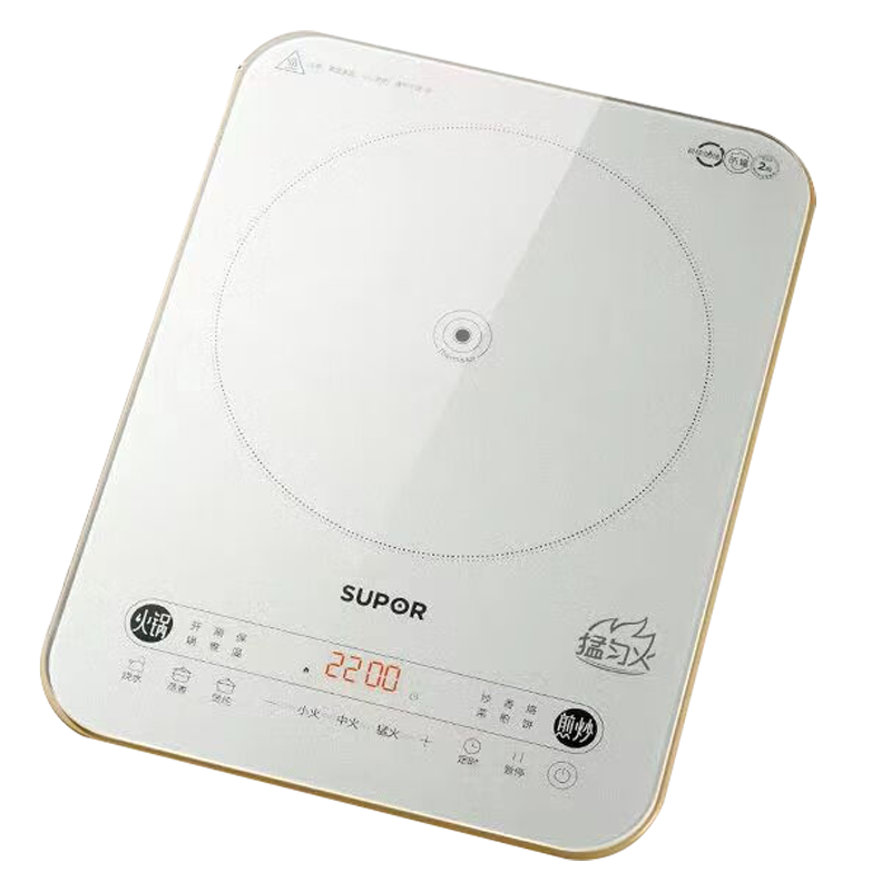 苏泊尔电磁炉套装透彩微晶整板防刮耐磨配炒锅汤锅C22-IA09