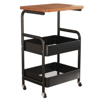 置物架可移动客厅复古茶几桌边卧室床头柜高颜值零食收纳架子